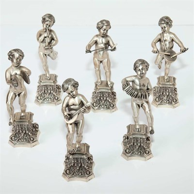 Lot 297 - Set of Six Italian Silver Figures of Putti...