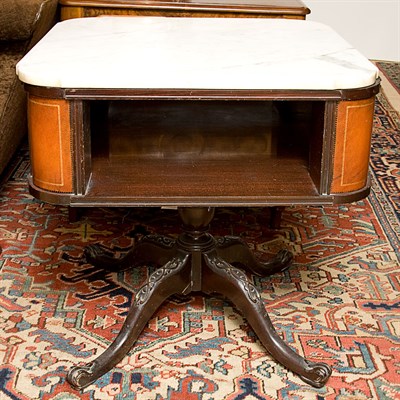 Lot 218 - Pair of American Marble Top Mahogany Side...