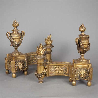 Lot 429 - Pair of Louis XVI Style Gilt-Bronze Chenets...