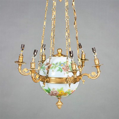 Lot 342 - Charles X Style Gilt-Metal and Hand-Painted...
