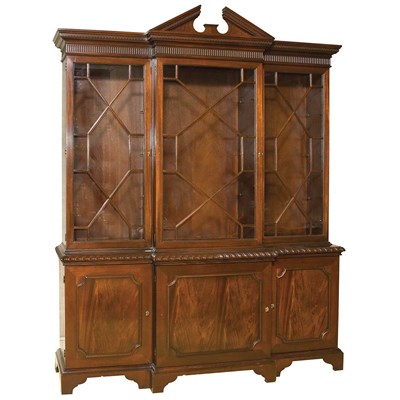 Lot 373 - George III Style Mahogany Breakfront Bookcase...