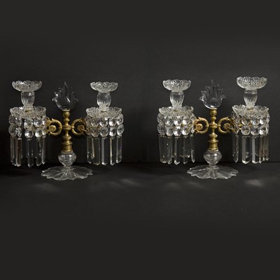 Lot 604 - Pair of Regency Gilt-Bronze and Colorless Cut...