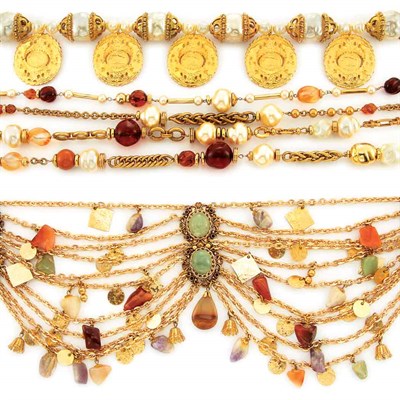 Lot 1160 - Group of Three Assorted Gold-Tone Metal Necklaces