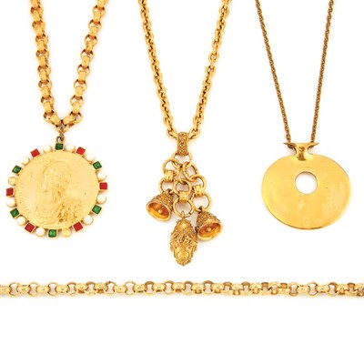 Lot 1158 - Four Gold-Tone Metal Necklaces