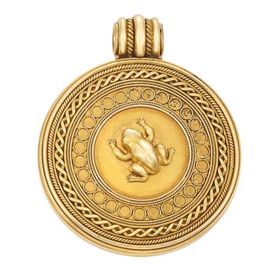 Lot 297 - Archeological Revival Gold Locket, Carlo Giuliano