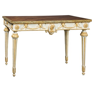 Lot 563 - Italian Neoclassical Painted and Parcel Gilt...