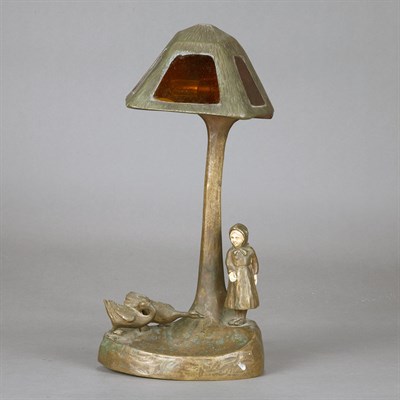 Lot 405 - Unsigned Austrian Bronze and Ivory Figural...