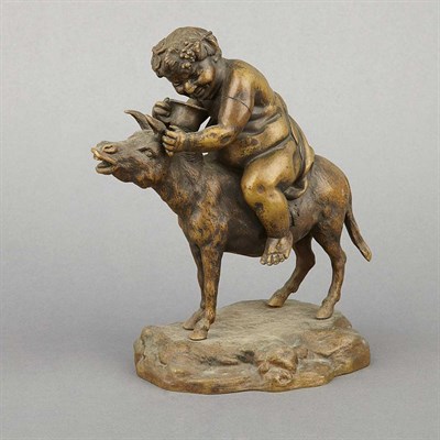 Lot 311 - Bronze Figure of a Bacchante Riding a Mule...