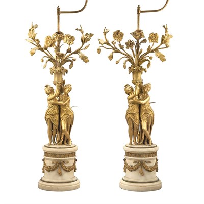 Lot 469 - Companion Pair of Louis XVI Style Gilt-Bronze...