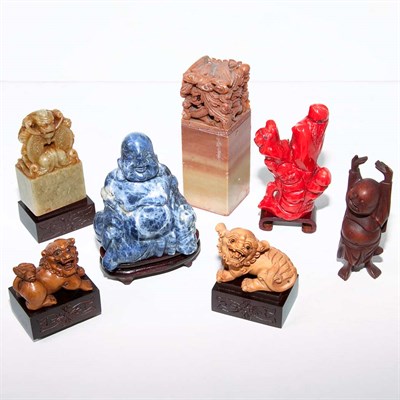 Lot 351 - Group of Asian Wood, Hardstone and Other...