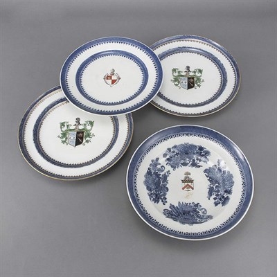 Lot 320 - Pair of Chinese Export Porcelain Armorial...