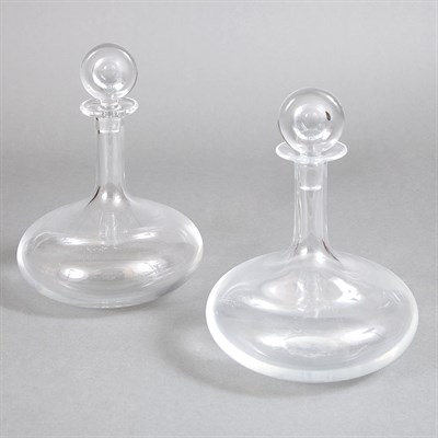 Lot 1088 - Pair of Baccarat Glass Decanters Each of squat...