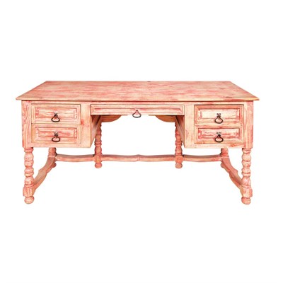 Lot 1100 - Provincial Red Stained Pine Desk The...