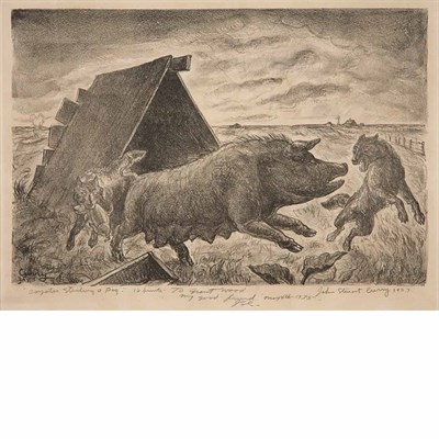Lot 185 - John Steuart Curry (1897-1946) COYOTES...