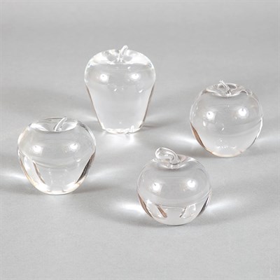 Lot 1097 - Group of Four Glass Apple-Form Paperweights...