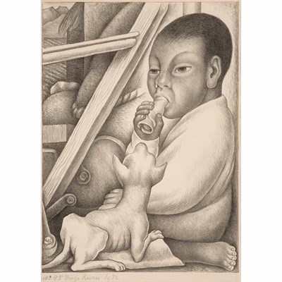 Lot 231 - Diego Rivera (1886-1957) BOY AND DOG...