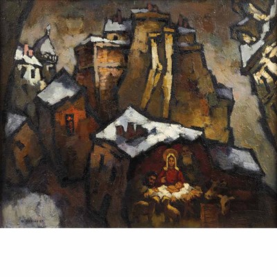 Lot 68 - Oscar Rabine Russian, b. 1928 Christmas in...