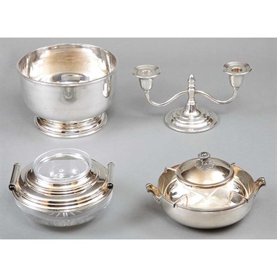 Lot 1089 - Two Silver Plate and Glass Caviar Sets;...