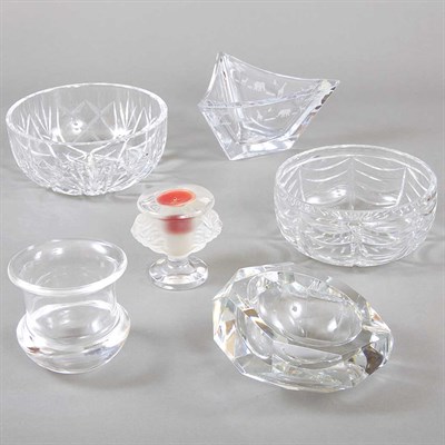 Lot 1113 - Group of Six Colorless Glass Table Articles...