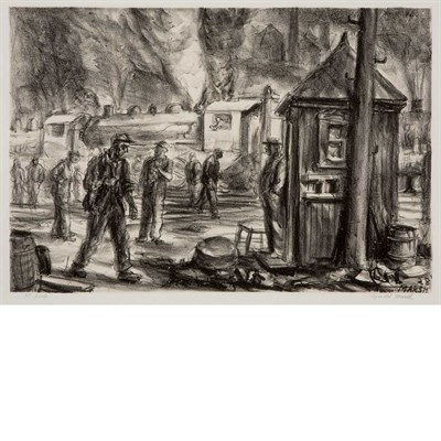 Lot 203 - Reginald Marsh (1898-1954) ERIE R.R. YARDS...