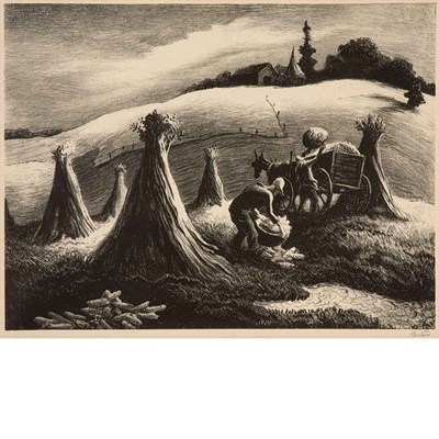Lot 152 - Thomas Hart Benton (1889-1975) LOADING CORN...