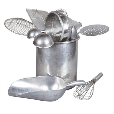 Lot 1235 - Group of Thirteen Chef's Metal Cooking and...