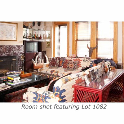 Lot 1082 - Kilim Print Upholstered Sectional Sofa Length...