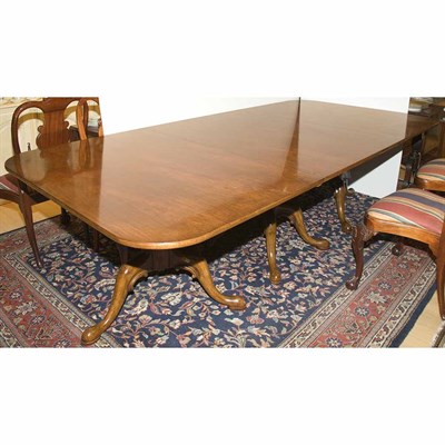 Lot 365 - George II Style Mahogany Triple-Pedestal...