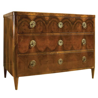 Lot 390 - Biedermeier Walnut Commode Height 37 inches,...