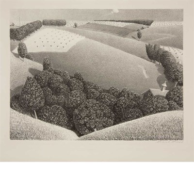 Lot 698 - Grant Wood JULY FIFTEENTH (C. 5) Lithograph,...