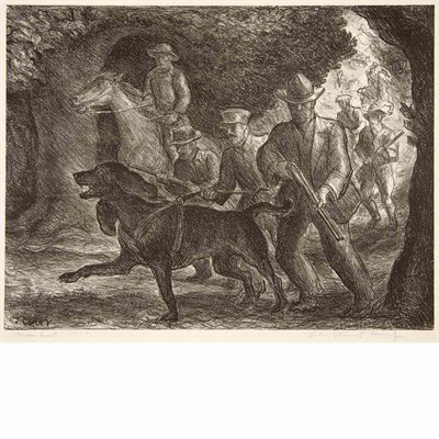 Lot 186 - John Steuart Curry (1897-1946) MANHUNT (COLE...