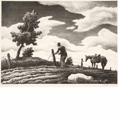 Lot 132 - Thomas Hart Benton (1889-1975) THE FENCE...