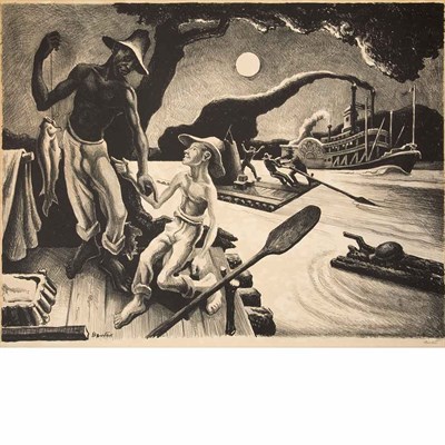 Lot 108 - Thomas Hart Benton (1889-1975) HUCK FINN (FATH...