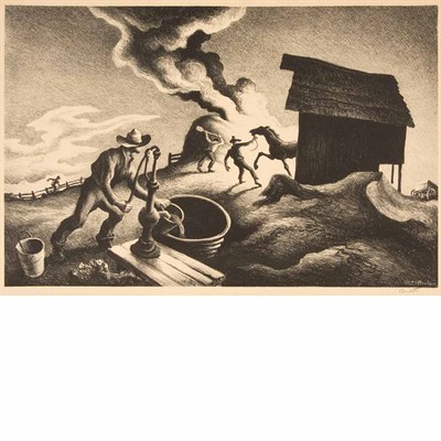 Lot 151 - Thomas Hart Benton (1889-1975) FIRE IN THE...