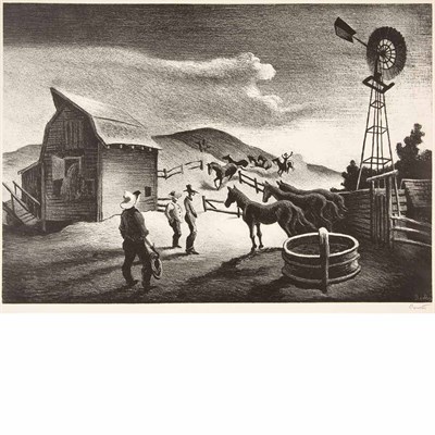 Lot 158 - Thomas Hart Benton (1889-1975) THE CORRAL...