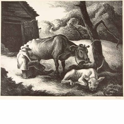 Lot 154 - Thomas Hart Benton (1889-1975) WHITE CALF...