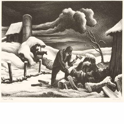 Lot 127 - Thomas Hart Benton (1889-1975) THE WOODPILE...