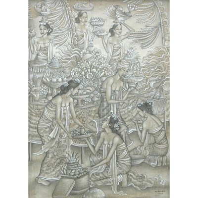 Lot 24 - Balinese School 20th Century Preparing for a...