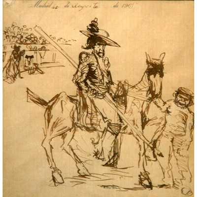 Lot 1045 - Robert Henri American, 1865-1929 Don Quixote,...