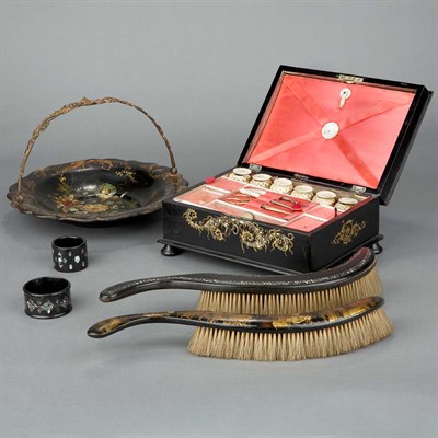 Lot 166 - Group of Mother-of-Pearl Inlaid and Painted...