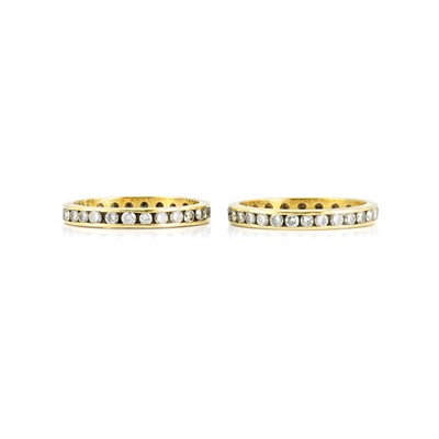 Lot 738 - Pair of Gold and Diamond Guard Rings