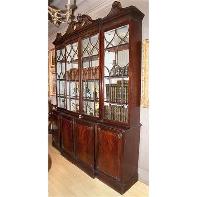 Lot 531 - George III Mahogany Bookcase Cabinet Height 9...