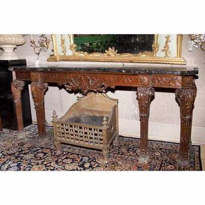 Lot 582 - George II Style Marble Top Mahogany Console...