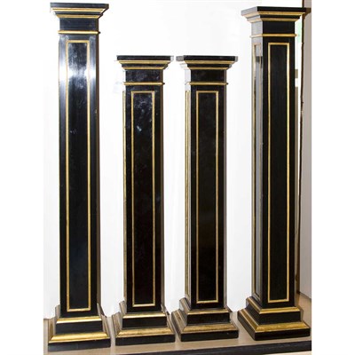 Lot 238 - Two Pairs of Regency Style Gilt and Black...