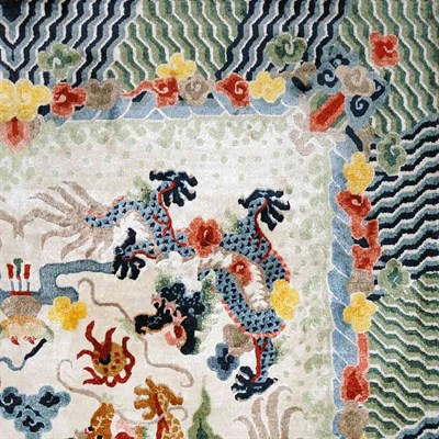 Lot 443 - Chinese Silk Rug China, second half of the...