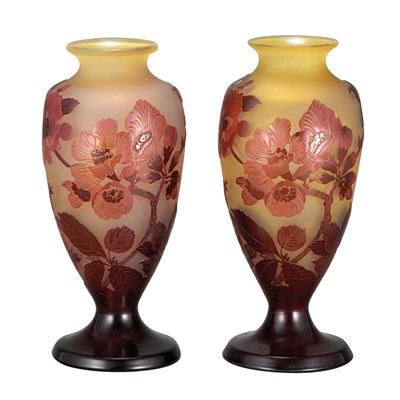 Lot 360 - Companion Pair of Galle Acid Etched Cameo...