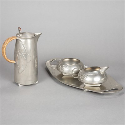 Lot 396 - Assembled Liberty & Co. Tudric Pewter Coffee...