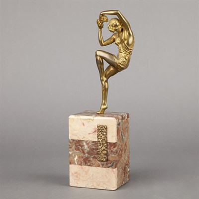 Lot 416 - Unsigned French Art Deco Gilt-Bronze Figure of...