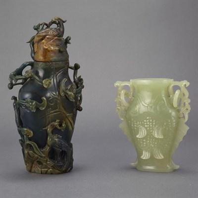 Lot 480 - Two Chinese Jade Covered Vases 19th/20th...