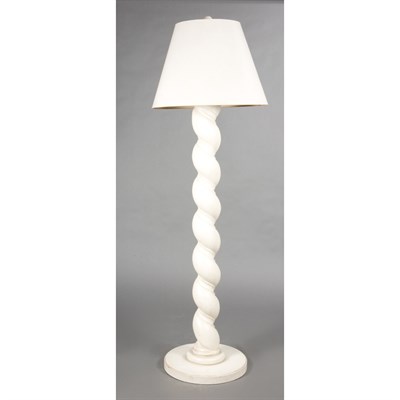 Lot 147 - White Painted Twisted Columnar Floor Lamp...